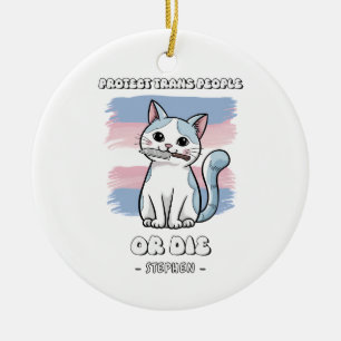 Décoration En Céramique Protéger les gens trans ou mourir - Chat à feu