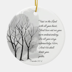 Décoration En Céramique Proverbes 3:5-6 Ayez confiance dans le Seigneur