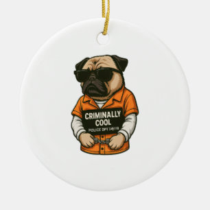 Décoration En Céramique Pug incroyablement cool - Design de chien drôle de