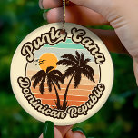 Décoration En Céramique Punta Cana Dominicaine Palm Tree Retro Sunset 60s<br><div class="desc">Conception de plage rétro Punta Cana pour des vacances. Punta Cana île des Caraïbes souvenir Vintage pour voyager sur l'île des Caraïbes. Tableaux de plage de Punta Cana pour les vacanciers et routards dominicains. Punta Cana dans les Caraïbes souvenir rétro. Conception pour routards et voyage en République Dominicaine.</div>