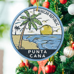 Décoration En Céramique Punta Cana République Dominicaine Vintage<br><div class="desc">Design vectoriel Punta Cana. La région de Bávaro et Punta Cana forment ce qu'on appelle la Costa del Coco,  ou Côte des cocotiers,  une zone de luxueux complexes tout compris.</div>