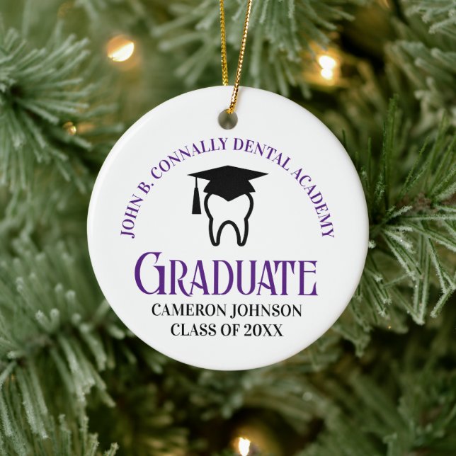 Décoration En Céramique Purple Dental School Diplôme sur mesure Noël (Arbre)