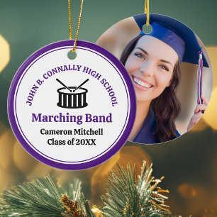Décoration En Céramique Purple High School Marching Band Personnalisé Noël