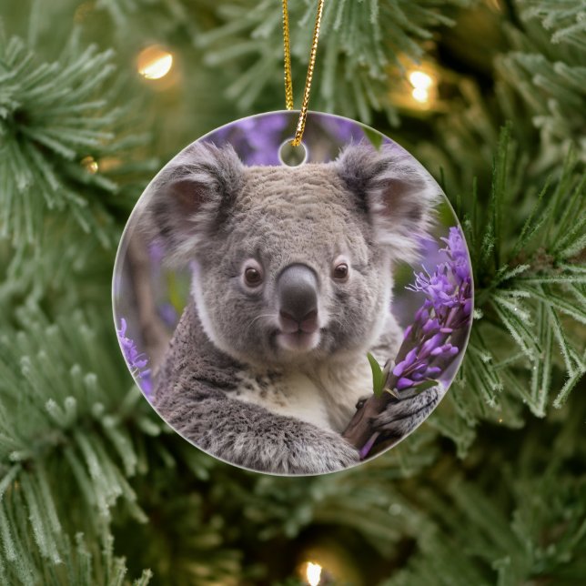 Décoration En Céramique Purple Jacaranda Koala Ours, (Arbre)
