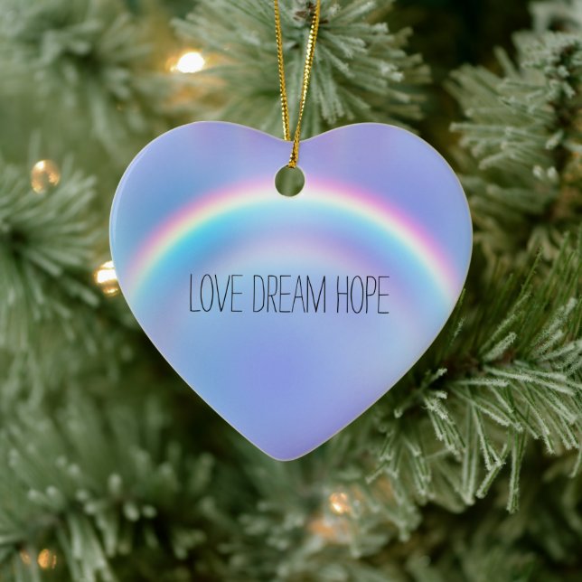 Décoration En Céramique Purple Rainbow Love Dream Hope Personnalisé (Arbre)