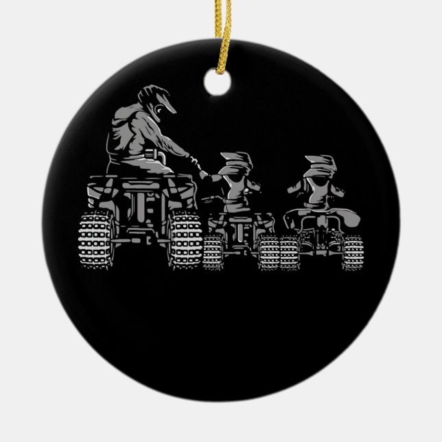 Décoration En Céramique Quad Evolution Quatre roues VTT 4 roues (Devant)