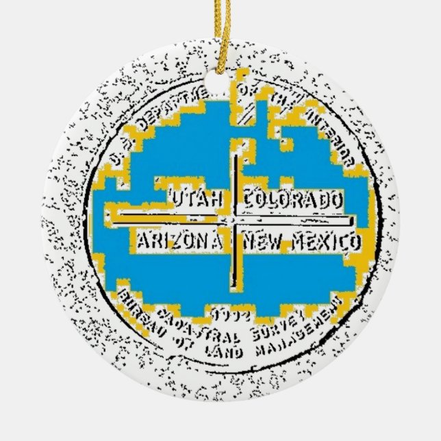 Décoration En Céramique Quatre coins quatre états (Devant)