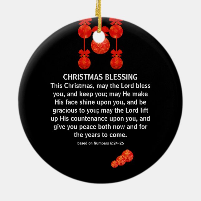 Décoration En Céramique QUE LE SEIGNEUR VOUS BÉNISSE Numéros 6 Noël (Dos)