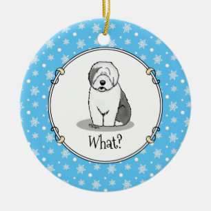 Décoration En Céramique Quel que soit le vieux chien anglais (Grey 1) mign