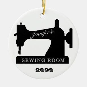 Décoration En Céramique Quilter Sewer Sewing Room Sewing Machine Christmas