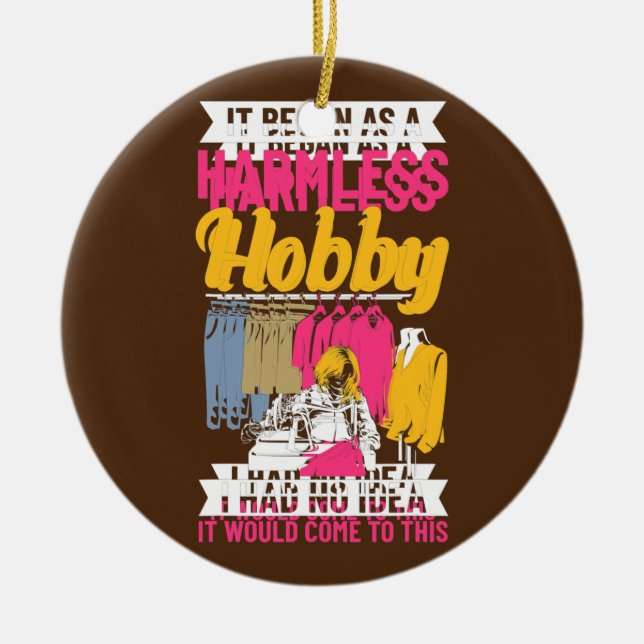 Décoration En Céramique Quote de citation couture Fabric Vendeur (Devant)