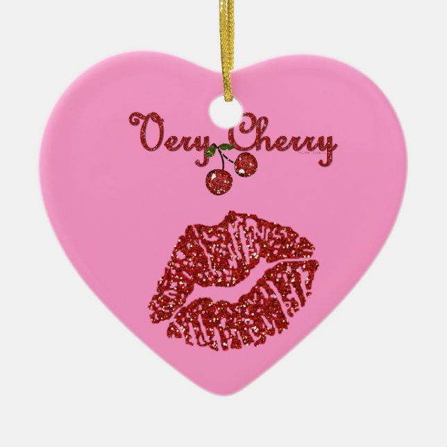 Décoration En Céramique RAB Rockabilly très Cherry Kiss (Devant)