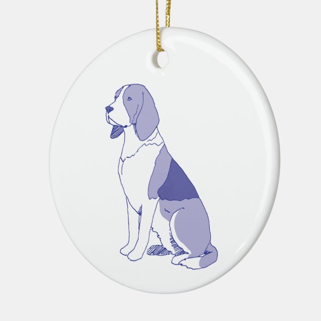 Décoration En Céramique Race de chien Beagle assis (Gauche)