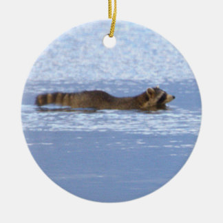 Décoration En Céramique Racoon Swimming Photo Ornament 