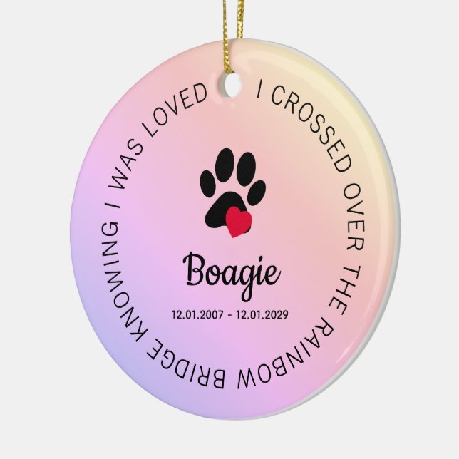 Décoration En Céramique Rainbow Bridge Paw Print Personalized Pet Memorial (Gauche)