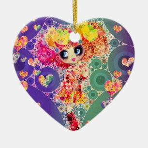 Décoration En Céramique Rainbow Kawaii Girl PinkyP Harajuku style