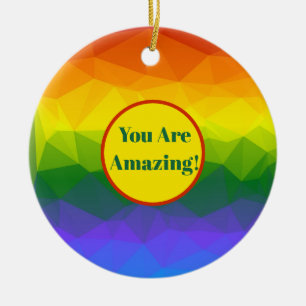 Décoration En Céramique Rainbow Ombre Polygon