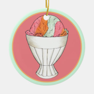 Décoration En Céramique Rainbow Sherbet crème glacée Sorbet Dessert Scoop