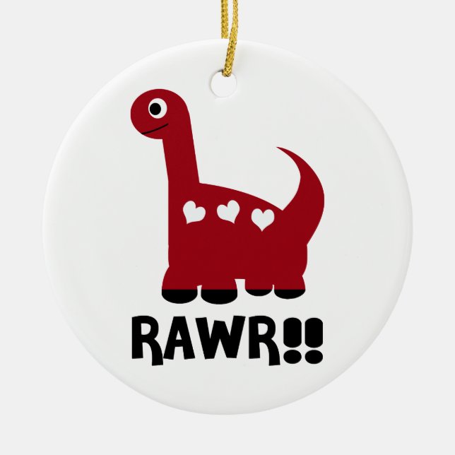 Décoration En Céramique Rawr Dino Rouge (Devant)