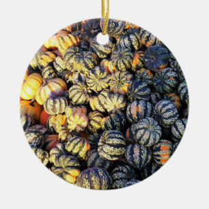 Décoration En Céramique Rayures Et Citrouilles