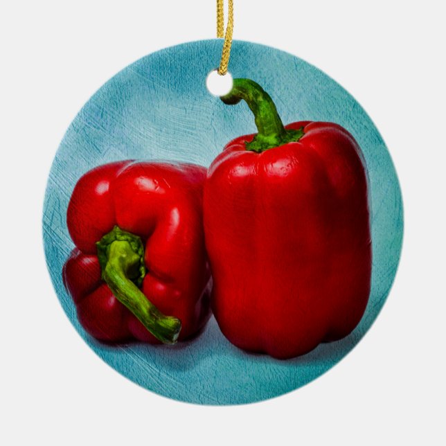 Décoration En Céramique Red Bell Peppers (Devant)
