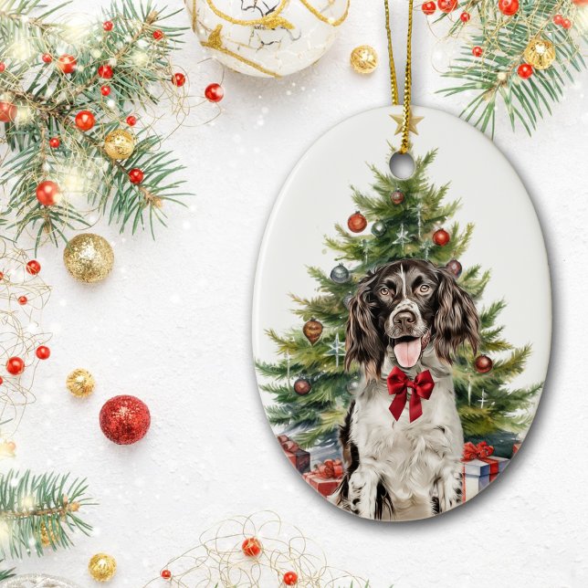 Décoration En Céramique Red Bow Springer Spanien Chien Noël (Créateur téléchargé)