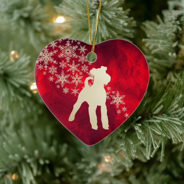 Décoration En Céramique Red Gold Snowflon Fox Terrier (Arbre)