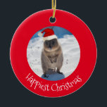 Décoration En Céramique Red Happest Christmas Quokka Beach Australie<br><div class="desc">Noël est fêté sur la plage en Australie comme en été. Et votre Noël ne peut pas être meilleur, plus heureux et plus mignon qu'avec ce quokka - l'animal le plus heureux du monde. Décorez et égayez votre arbre avec cet ornement unique. Il va certainement mettre un sourire sur tous...</div>