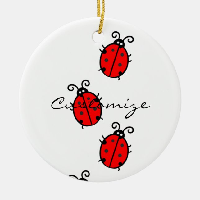 Décoration En Céramique Red Ladybugs Crawling Thunder_Cove (Devant)