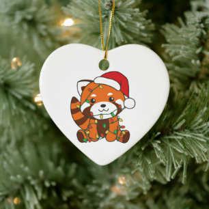 Décoration En Céramique Red Panda Christmas Winter Animals Red Pandas