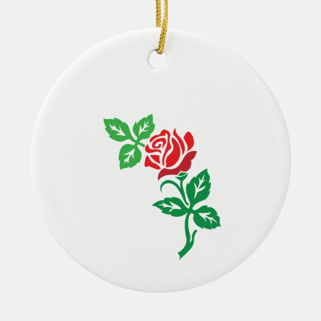 Décoration En Céramique Red Rose Flower Design – Classic Floral Beauty (Devant)