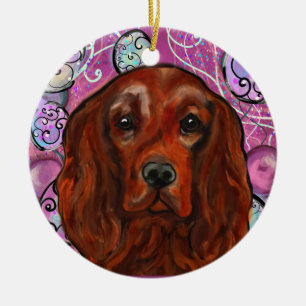 Décoration En Céramique Red setter irlandais