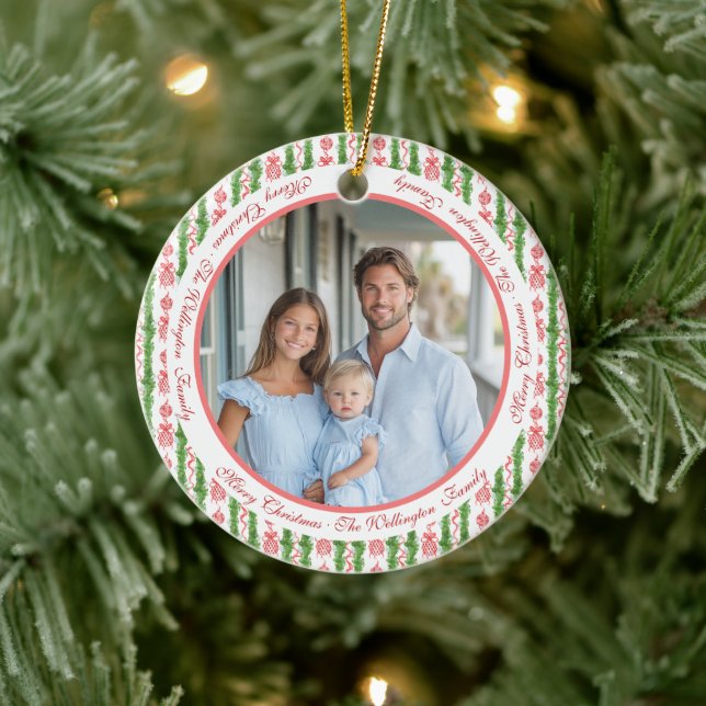 Décoration En Céramique Red & White Chinoiserie Garland Grandmillennial (Arbre)