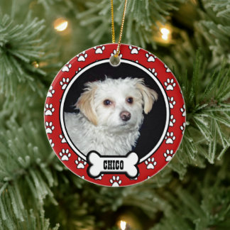Décoration En Céramique Red|White Family Pet Memorial Photo Porcelaine