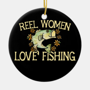 Décoration En Céramique Reel femmes aiment la pêche drôle de angler concep
