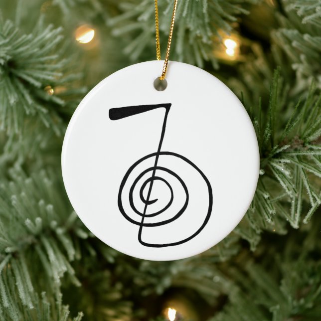 Décoration En Céramique Reiki : Cho Ku Rei : Le symbole de puissance (Arbre)