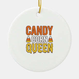 Décoration En Céramique Reine de Candy Corn Design de T-Shirt Halloween Vi