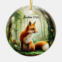 Renard rouge mignon dans Snowglobe