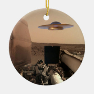 Décoration En Céramique Rencontre avec la soucoupe UFO Alien Mars InSight