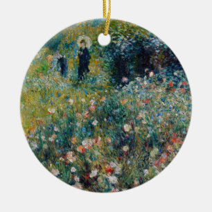 Décoration En Céramique Renoir - Femme avec un parasol dans un jardin