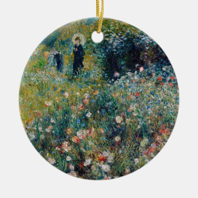 Décoration En Céramique Renoir - Femme avec un parasol dans un jardin (Devant)