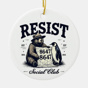 Décoration En Céramique Résister Ours Protéger Parc National Anti Trump 86