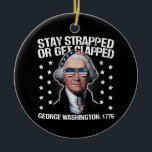 Décoration En Céramique Restez bloqués ou soyez bloqués George Washington<br><div class="desc">Restez bloqués ou soyez bloqués George Washington 4 juillet</div>