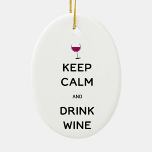 Décoration En Céramique Restez Calme et Buvez du Vin
