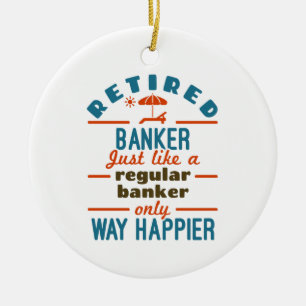 Décoration En Céramique Retraité Banquier Bancaire Retraite Happier
