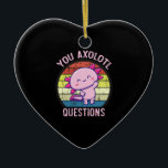 Décoration En Céramique Retro 90s Drôle Vous Axolotl Questions Vintage<br><div class="desc">Retro 90s You Axolotl Questions Vintage Coucher de soleil mignon,  axolotl,  amant,  cadeau,  kawaii,  drôle,  vintage,  coucher de soleil,  rétro,  poissons axolotl,  citations,  mèmes,  cadeaux,  Vous Axolotl Questions Amusant T-shirt Axolotl,  Mignon Axolotl,  Coucher de soleil Vintage avec Axolotl,  You Axolotl Questions T-Shirt</div>