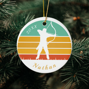 Décoration En Céramique Retro Archery Theme Bow Arrow Archer