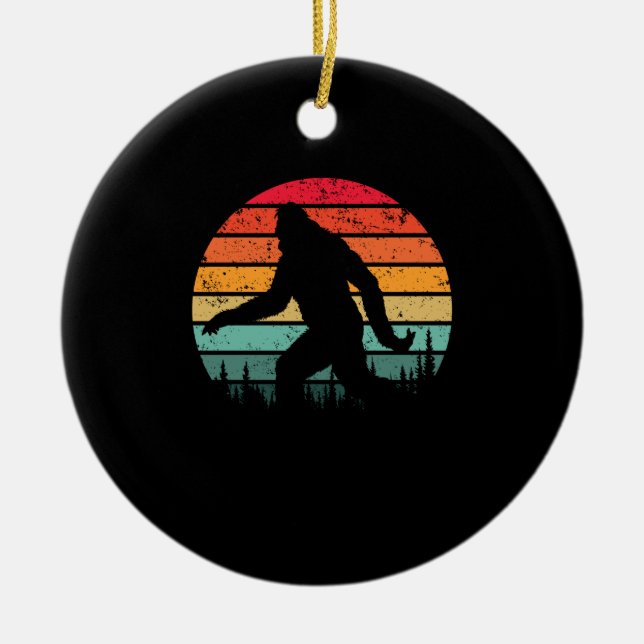 Décoration En Céramique Retro Bigfoot Silhouette Sun Believe! Original 80' (Devant)