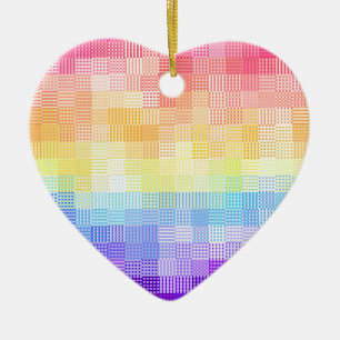 Décoration En Céramique Retro Boho Funky Quirky Xenogender Plaid Pride