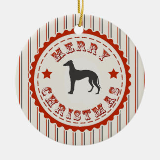 Décoration En Céramique Rétro chien de lévrier de Joyeux Noël